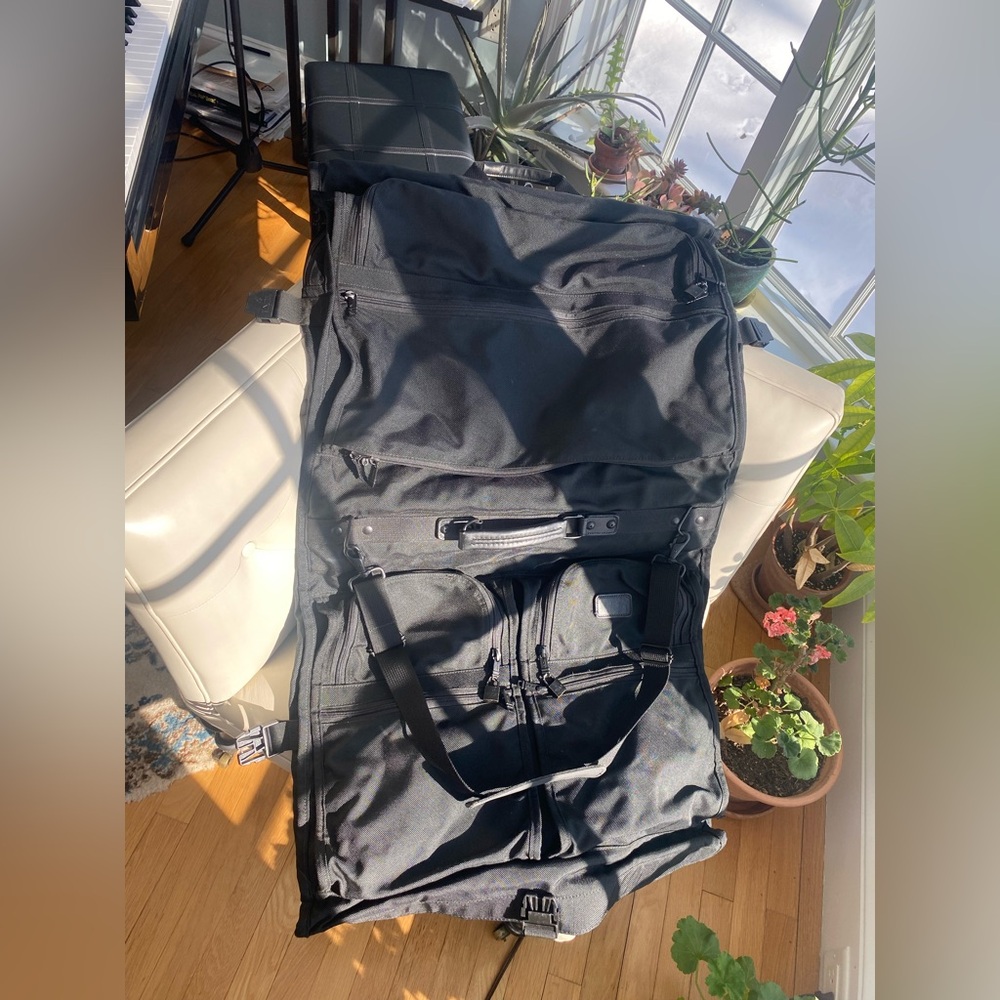 TUMI Black Garment Travel Bag | Classic Ballistic Nylon | Detachable Strap - Picture 11 of 16